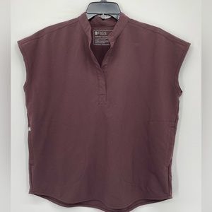 Figs Rafaela Oversized Scrub Top - Plum. Size XS